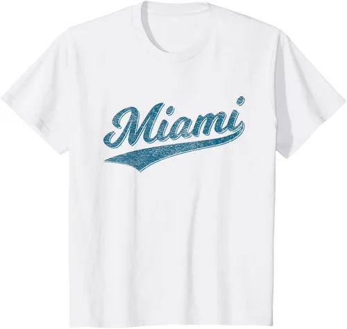 Vista 15 de Camiseta de estilo vintage de Miami Florida VARSITY SCRIPT Sports, gris, S