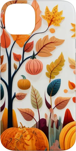 Vista 15 de Fall Leaves Autumn Pumpkin Theme Autumn Color Yellow Case for iPhone 17