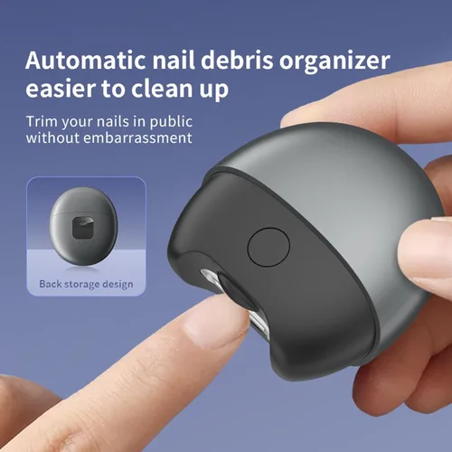 Vista 2 de Cortaúñas eléctrico automático 3 en 1, recortador de uñas automático con luz y almacenamiento de restos de uñas, cortaúñas eléctrico para personas
