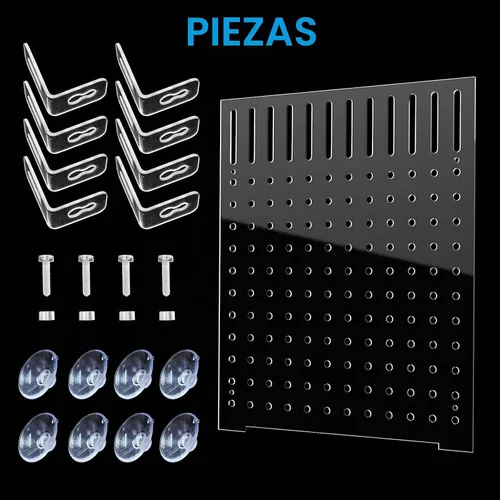 Vista 5 de Divisor acrílico para pecera, divisor de acuario con 8 ventosas, separador transparente para pecera, placa de aislamiento de placa de red, 9.84 x