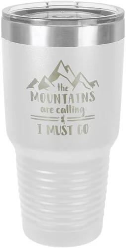 Vista 23 de Las motos están llamando y tengo que ir grabado 30 oz vaso de acero con recubrimiento de polvo grabado láser taza de viaje de camello polar sin BPA