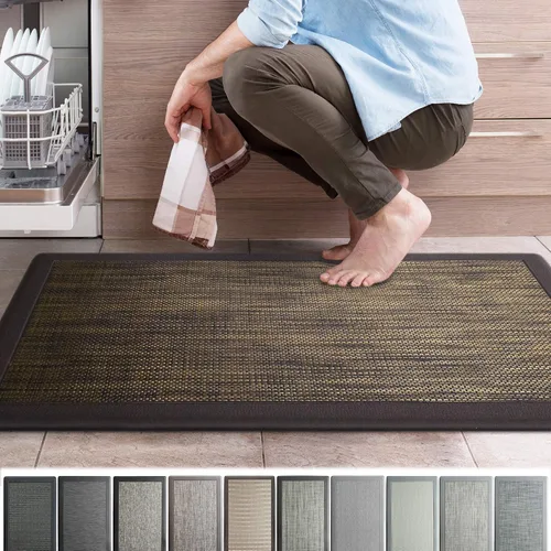 Vista 9 de iCustomRug Tapete ergonómico antifatiga, para estar cómodo de pie en la cocina, baño, estación de trabajo, tapete de espuma viscoelástica de 39 x 20