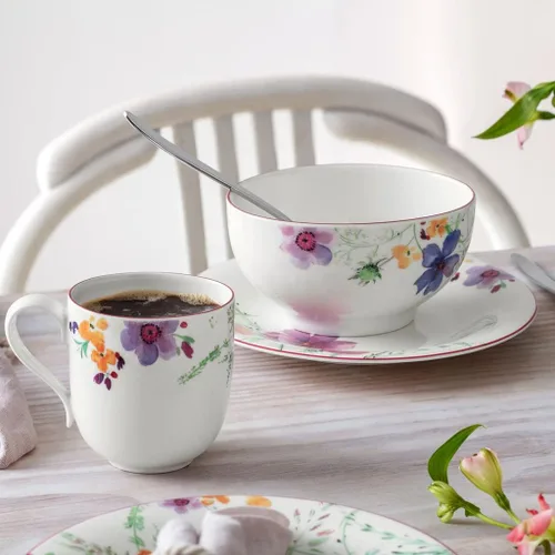 Vista 2 de Villeroy & Boch Mariefleur - Plato de ensalada básico: 8.25 pulgadas, porcelana premium, blanco/multicolor