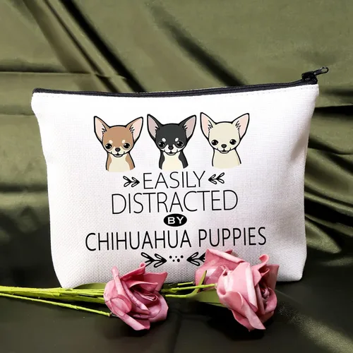 Vista 5 de BDPWSS Regalo de Chihuahua para los amantes de Chihuahua, bolsa de maquillaje de Chihuahua, Chihuahua, perro, cachorro, regalo divertido, bolsa