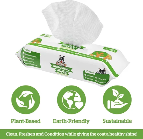 Vista 6 de Pogi's - Paquete de 300 bolsas de excremento de perro con asas y 100 toallitas perfumadas de hoja de té verde a base de plantas