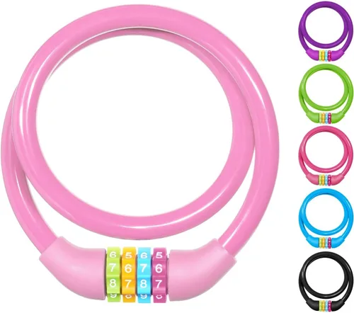 Vista 12 de Ainiv Candado de bicicleta, cable de bloqueo de bicicleta de 25 pulgadas