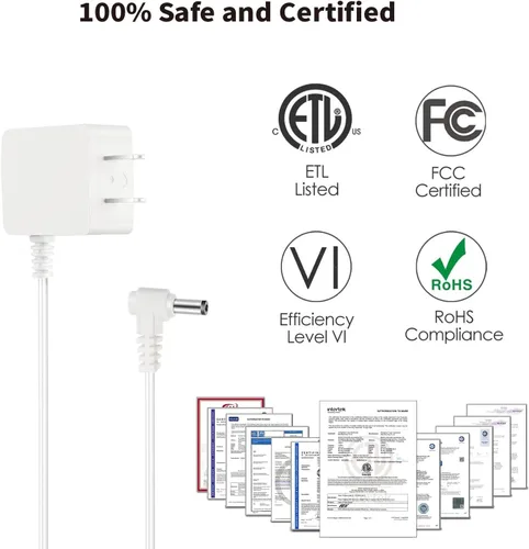 Vista 7 de Tonton Cargador de 5 V y 6.6 pies para monitor de cámara HelloBaby HB6550, HB65, HB50, HB40, HB6250, adaptador de cable de alimentación para monitor