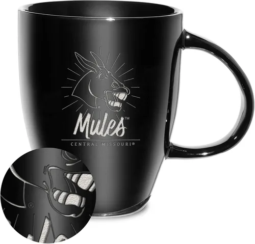 Vista 104 de Rico Industries - Taza de lustre cerámico con grabado láser de la NCAA de 18oz - Café-Té