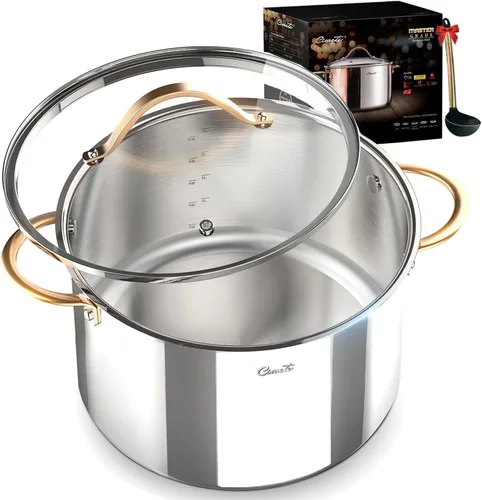 Vista 11 de Ciwete - Sartén de 2 cuartos con tapa, cacerola de acero inoxidable de tres capas de 2 cuartos con tapa de acero inoxidable, 2 líneas de medición