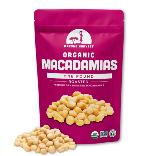 Vista 8 de Mavuno Harvest Anacardos tostados orgánicos con sal marina Anacardos enteros tostados secos Snacks saludables veganos sin OMG para niños