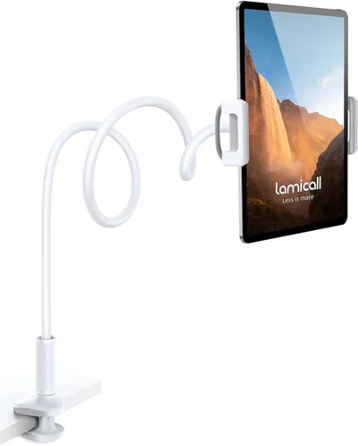 Vista 8 de Lamicall Soporte de soporte de tableta de cuello de cisne para cama, abrazadera flexible de brazo de tableta para cama compatible con Pad Mini 7.9