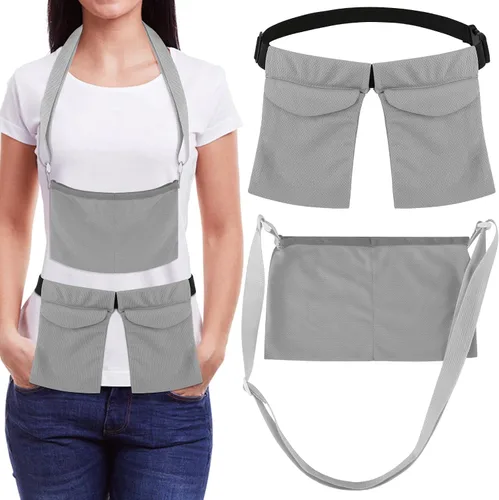 Vista 8 de Thinp Soporte de drenaje después de abdominoplastia, soporte de drenaje ajustable para mastectomía, bolsa de ducha, recuperación de cirugía