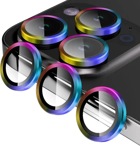 Vista 9 de Jeluse Paquete de 2 protectores de lente de cámara para iPhone 16 Pro Max/iPhone 16 Pro/iPhone 15 Pro Max/iPhone 15 Pro/iPhone 14 Pro Max/iPhone 14