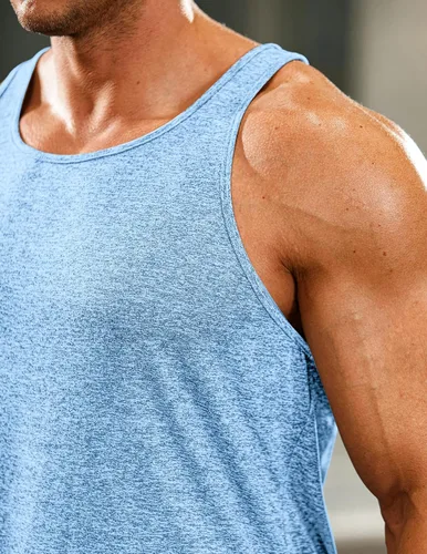 Vista 4 de COOFANDY Camisetas sin mangas para hombre, paquete de 3 camisetas sin mangas para gimnasio, espalda en Y, entrenamiento muscular, culturismo