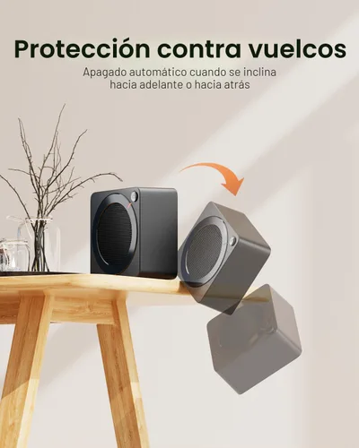 Vista 4 de Gaiatop Mini calentador de espacio, ligero PTC de cerámica de calentamiento rápido, 500 W, eficiencia energética para uso en interiores