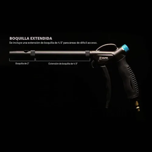 Vista 4 de Capri Tools - CP21350 Windstorm EX pistola de aire de alto rendimiento con flujo de aire ajustable y boquilla extensible