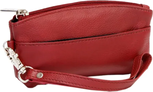 Vista 2 de Ashlin piel auténtica Compact, muñeca, rojo