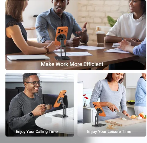 Vista 5 de UGREEN Soporte Magnético para Teléfono Compatible con Soporte MagSafe para Escritorio Diseño Ergonómico Ajustable, Soporte de Teléfono Celular