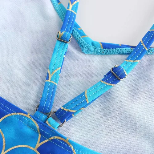 Vista 5 de Trajes de baño de una pieza para niñas, traje de baño de arcoíris a rayas
