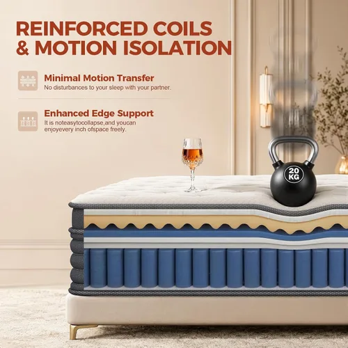 Vista 6 de 12 Inch Full Mattress, Quiet Comfort for All Position Sleepers