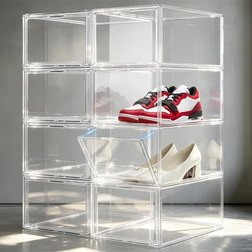 Vista 11 de Cajas de acrílico transparente para zapatillas de deporte para zapatos
