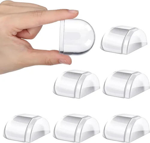 Vista 8 de Qunclay 4 Piezas Tope de Puerta para Piso Sin Taladro Tope de Puerta de Ducha Autoadhesivo Tope de Goma Protector de Pared Almohadillas de Acrílico
