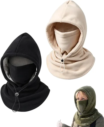 Vista 20 de 3 in 1 Winter Hood Fleece Face Mask & Neck Warmer for Cycling Multicolor 4pc