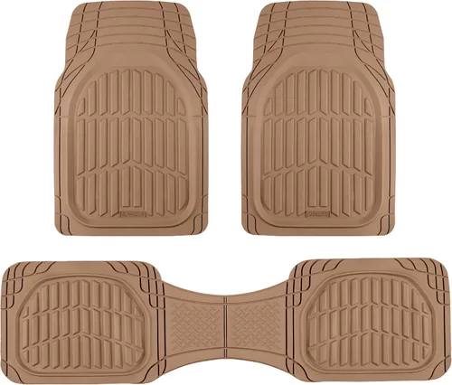 Vista 17 de Motor Trend -2 alfombrillas delanteras para el piso del automóvil- Forros de contorno FlexTough negros - Alfombrillas de goma resistentes