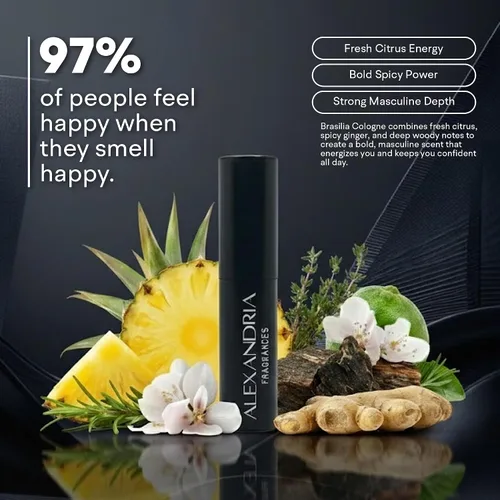 Vista 2 de Alexandria Fragrances Brasilia - Perfume de colonia para hombre, fragancias de compuestos de agua y aroma de larga duración, elegante colonia