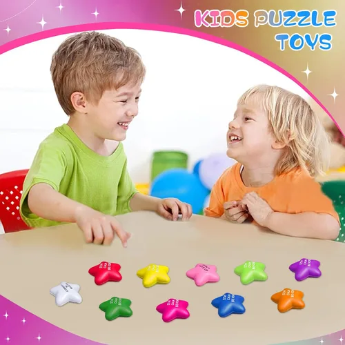 Vista 7 de SHQDD 100 pelotas antiestrés con forma de estrella a granel para adultos y niños - Citas motivacionales, juguetes de espuma suave para apretar
