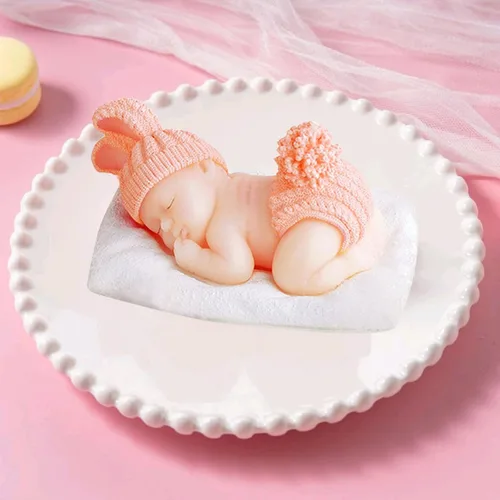 Vista 5 de Molde de silicona para bebé, molde de silicona para dormir, molde de fondant de silicona para baby shower, molde de caramelo de chocolate