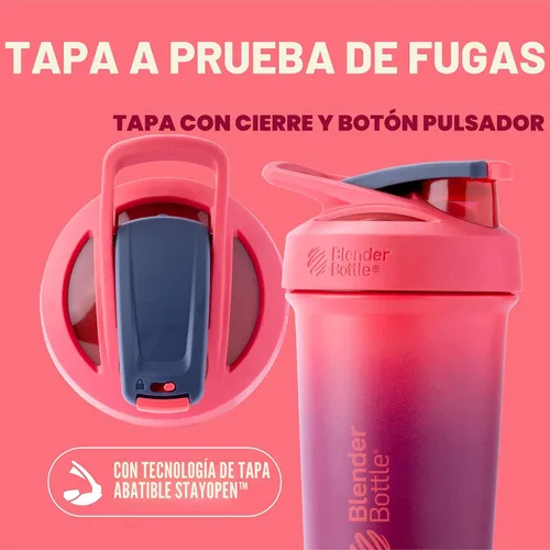 Vista 2 de BlenderBottle Sport Sleek - Botella agitadora de acero inoxidable, 25 onzas, sangría ombré