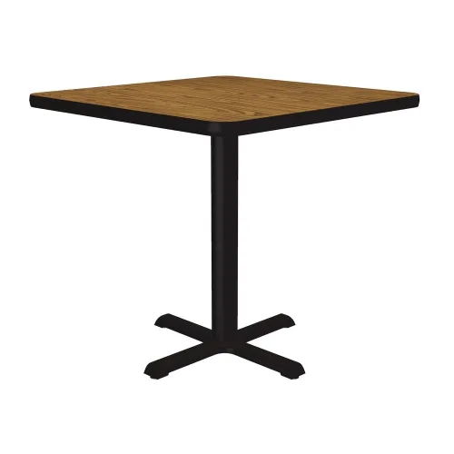 Vista 31 de Correll Mesa de bar redonda de 30 pulgadas, mesa de cóctel de comedor de 29 pulgadas de alto, parte superior laminada de nogal duradero, base