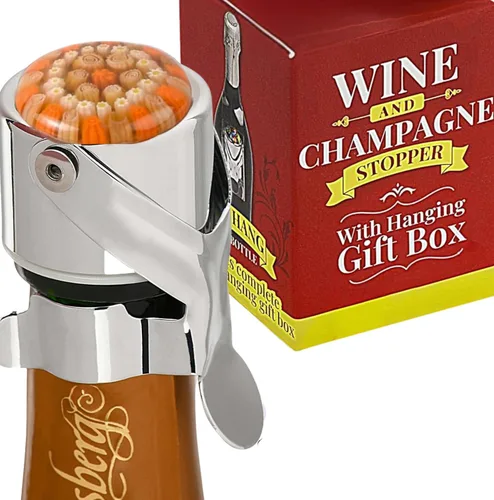 Vista 13 de Tapón de vino y tapón de champán todo en uno – sello patentado, conserva las burbujas y el sabor de los vinos Prosecco, blancos y tintos. 1 tapón