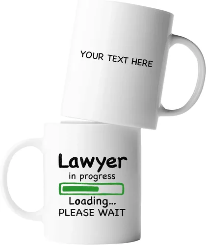 Vista 10 de Panvola Lawyer in Progress Loading Law - Regalos de graduación para futuros abogados y abogados, taza de cerámica de 11 onzas, color negro