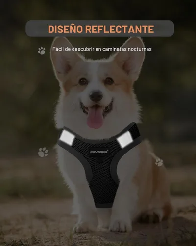 Vista 4 de FAYOGOO - Juego de chaleco de servicio para perros pequeños, arnés de malla y correa Chaleco ligero con correa y parches de identificación