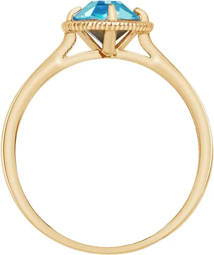 Vista 2 de Tienda Collection 10k Gold Imported Crystal March Birthstone Ring