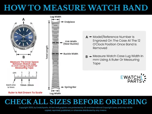 Vista 3 de Ewatchparts Correa de reloj JUBILEE 18KSS compatible con Rolex DATEJUST 36MM 126233, 126283, 126203