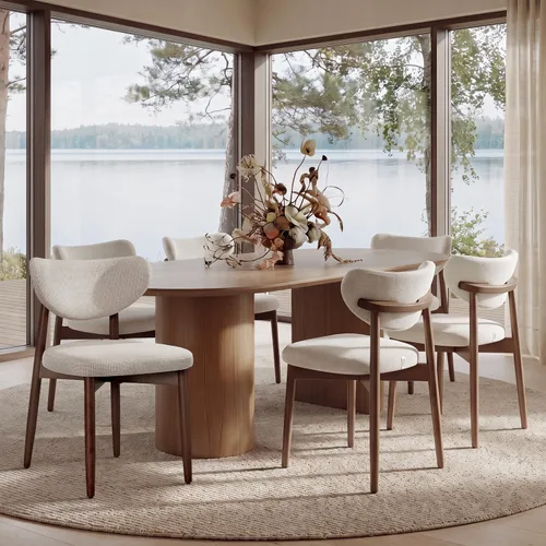 Vista 12 de VASAGLE Juego de 2 sillas de comedor de madera, sillas de cocina tapizadas Cappuccino Beige