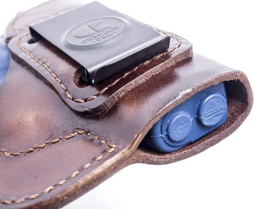 Vista 4 de OUTBAGS USA LS3 - Funda de cuero pesado de grano completo IWB para Taurus GX4 de 0.354 in - Funda oculta para pistola hecha a mano en Estados