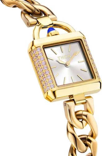 Vista 2 de THCN Women's Gold Watch & Bracelets Set, Ladies Dainty Watches Jewelry for Women with Crystal Bezel & Adjustable Bracelets, Luxury Jewelry Gift Set