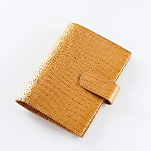 Vista 12 de Funda de planificador A6 para Hobonichi Original, Stalogy y Midori MD Planners, con cremallera y bolsillo trasero grande, piel de cocodrilo (morado)