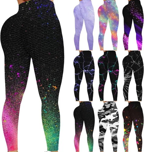 Vista 6 de Leggings con bolsillos para mujer, leggings sin costuras de teñido anudado para mujer, pantalones de yoga de cintura alta, levantamiento de glúteos