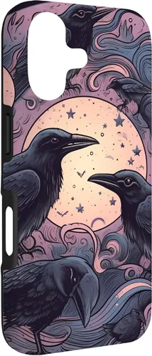 Vista 3 de Occult Dark Academia Moon Celestial Aesthetic Goth Crow Case for iPhone 17