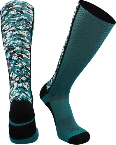Vista 11 de TCK Calcetines de béisbol y fútbol americano de camuflaje digital para jóvenes, niños y hombres - Longitud por encima de la pantorrilla Negro