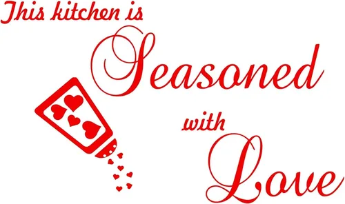 Vista 10 de VWAQ This Kitchen is Seasoned with Love - Adhesivo decorativo para pared, diseño de refranes de vinilo para comedor