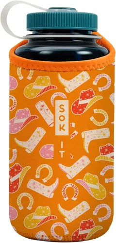 Vista 241 de Sok It BotlSok Funda para botella de agua con cubierta de neopreno aislante (Floral abstracto, se ajusta a CamelBak o Nalgene de 12 onzas)