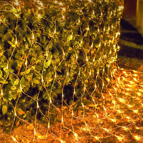 Vista 12 de LJLNION Luces de red de San Valentín, 360 luces LED de 12 pies x 5 pies, cadena de luces de malla conectables, 8 modos de iluminación, adaptador