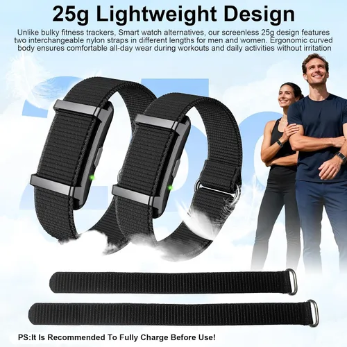 Vista 4 de Smart Bracelet Fitness Trackers for Men Women, Smart Watch 24/7 Heart Rate Sleep Stress HRV Monitor, 170+ Sports Modes, 2 Bands, Free APP