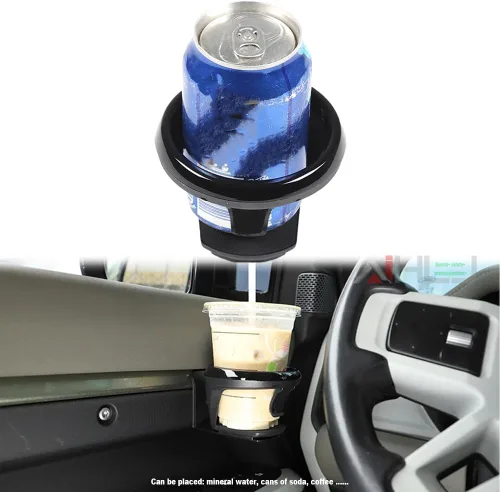 Vista 2 de AJHLJ® Portavasos de agua de coche para Land Rover Defender 90 110 130 2020-2024 2020-2024 acero al carbono negro puerta de coche soporte